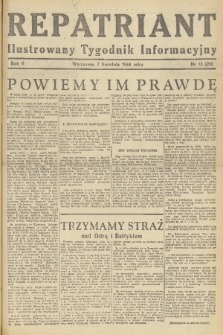 Repatriant : ilustrowany tygodnik informacyjny. R. 2, 1946, nr 13