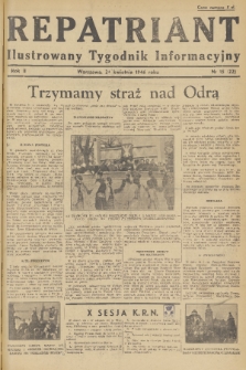 Repatriant : ilustrowany tygodnik informacyjny. R. 2, 1946, nr 15