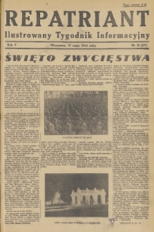 Repatriant : ilustrowany tygodnik informacyjny. R. 2, 1946, nr 18