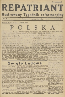 Repatriant : ilustrowany tygodnik informacyjny. R. 2, 1946, nr 21