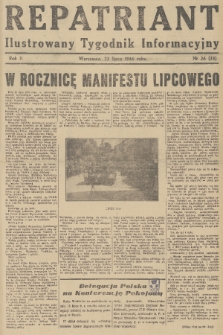 Repatriant : ilustrowany tygodnik informacyjny. R. 2, 1946, nr 26