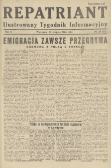 Repatriant : ilustrowany tygodnik informacyjny. R. 2, 1946, nr 29