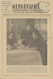 Repatriant : ilustrowany tygodnik informacyjny. R. 5, 1949, nr 10