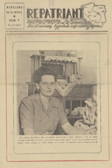 Repatriant : ilustrowany tygodnik informacyjny. R. 5, 1949, nr 12