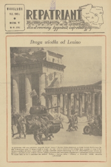 Repatriant : ilustrowany tygodnik informacyjny. R. 5, 1949, nr 41