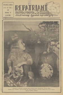 Repatriant : ilustrowany tygodnik informacyjny. R. 5, 1949, nr 50