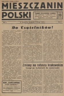 Mieszczanin Polski : tygodnik chrześcijańsko-narodowy, społeczny i polityczny : poświęcony sprawom rzemiosła, kupiectwa i przemysłu. R. 1, 1939, nr 1