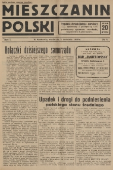 Mieszczanin Polski : tygodnik chrześcijańsko-narodowy, społeczny i polityczny : poświęcony sprawom rzemiosła, kupiectwa i przemysłu. R. 1, 1939, nr 9