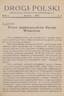 Drogi Polski : miesięcznik polityczno-gospodarczy. R. 1, 1922, nr 3
