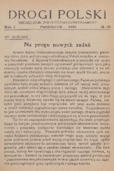 Drogi Polski : miesięcznik polityczno-gospodarczy. R. 1, 1922, nr 10