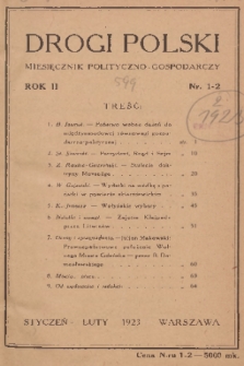 Drogi Polski : miesięcznik polityczno-gospodarczy. R. 2, 1923, nr 1-2