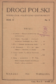 Drogi Polski : miesięcznik polityczno-gospodarczy. R. 2, 1923, nr 3