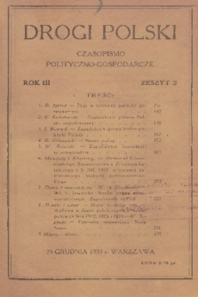Drogi Polski : czasopismo polityczno-gospodarcze. R. 3, 1924, z. 2