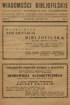 Wiadomości Bibljofilskie : miesięcznik wydawany przez Towarzystwo Bibliofilów Polskich. R. 2, 1933, nr 3