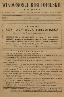 Wiadomości Bibljofilskie : miesięcznik wydawany przez Towarzystwo Bibliofilów Polskich w Warszawie. R. 3, 1934, nr 4-5