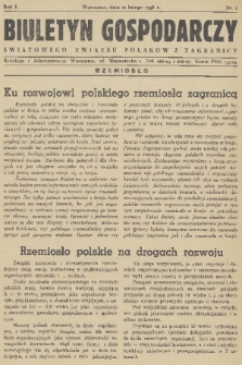 Biuletyn Gospodarczy Światowego Związku Polaków z Zagranicy. R. 1, 1938, nr 2