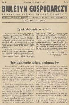 Biuletyn Gospodarczy Światowego Związku Polaków z Zagranicy. R. 1, 1938, nr 5