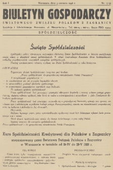 Biuletyn Gospodarczy Światowego Związku Polaków z Zagranicy. R. 1, 1938, nr 17