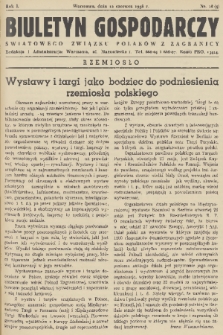 Biuletyn Gospodarczy Światowego Związku Polaków z Zagranicy. R. 1, 1938, nr 18