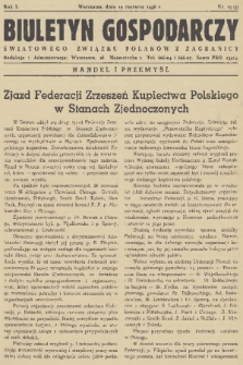 Biuletyn Gospodarczy Światowego Związku Polaków z Zagranicy. R. 1, 1938, nr 19