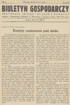 Biuletyn Gospodarczy Światowego Związku Polaków z Zagranicy. R. 1, 1938, nr 20