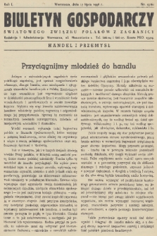 Biuletyn Gospodarczy Światowego Związku Polaków z Zagranicy. R. 1, 1938, nr 23