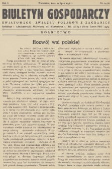 Biuletyn Gospodarczy Światowego Związku Polaków z Zagranicy. R. 1, 1938, nr 24