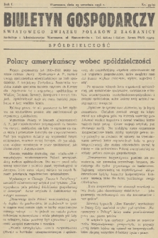 Biuletyn Gospodarczy Światowego Związku Polaków z Zagranicy. R. 1, 1938, nr 33