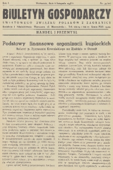 Biuletyn Gospodarczy Światowego Związku Polaków z Zagranicy. R. 1, 1938, nr 39