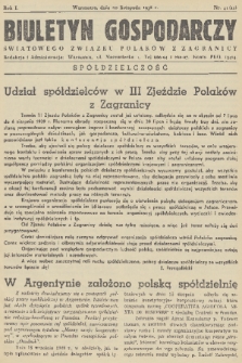 Biuletyn Gospodarczy Światowego Związku Polaków z Zagranicy. R. 1, 1938, nr 41