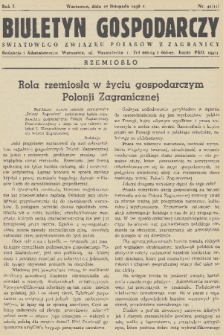 Biuletyn Gospodarczy Światowego Związku Polaków z Zagranicy. R. 1, 1938, nr 42