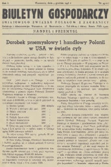 Biuletyn Gospodarczy Światowego Związku Polaków z Zagranicy. R. 1, 1938, nr 43