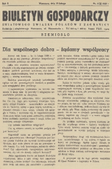 Biuletyn Gospodarczy Światowego Związku Polaków z Zagranicy. R. 2, 1939, nr 8