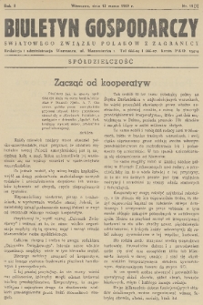 Biuletyn Gospodarczy Światowego Związku Polaków z Zagranicy. R. 2, 1939, nr 11
