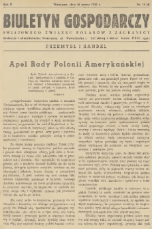 Biuletyn Gospodarczy Światowego Związku Polaków z Zagranicy. R. 2, 1939, nr 13