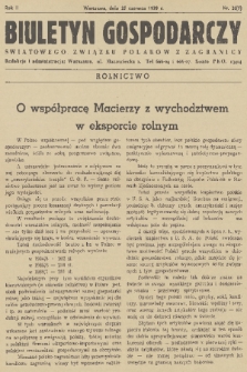 Biuletyn Gospodarczy Światowego Związku Polaków z Zagranicy. R. 2, 1939, nr 26