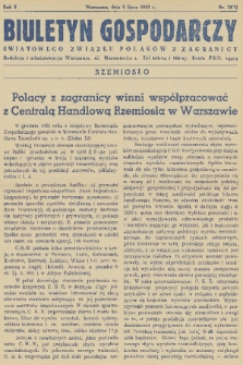 Biuletyn Gospodarczy Światowego Związku Polaków z Zagranicy. R. 2, 1939, nr 28