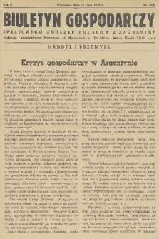 Biuletyn Gospodarczy Światowego Związku Polaków z Zagranicy. R. 2, 1939, nr 29