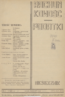 Rachunkowość, Podatki. R. 1, 1947, nr 1-2