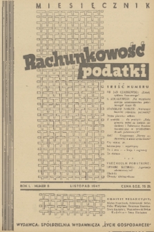 Rachunkowość, Podatki. R. 1, 1947, nr 5