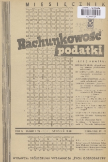 Rachunkowość, Podatki. R. 2, 1948, nr 1