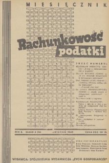 Rachunkowość, Podatki. R. 2, 1948, nr 4