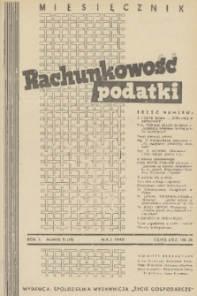 Rachunkowość, Podatki. R. 2, 1948, nr 5