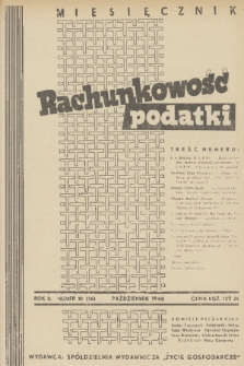 Rachunkowość, Podatki. R. 2, 1948, nr 10