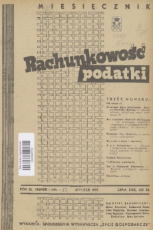 Rachunkowość, Podatki. R. 3, 1949, nr 1