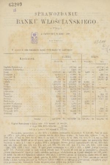 Sprawozdanie Banku Włościańskiego w Poznaniu : z czynności w roku 1875