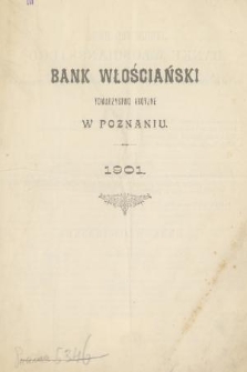 Sprawozdanie Banku Włościańskiego : z czynności w roku 1901