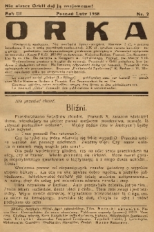 Orka : miesięcznik społeczny. R. 3, 1938, nr 2