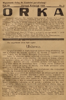 Orka : miesięcznik społeczny. R. 3, 1938, nr 4