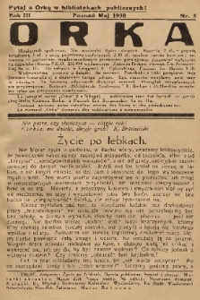 Orka : miesięcznik społeczny. R. 3, 1938, nr 5